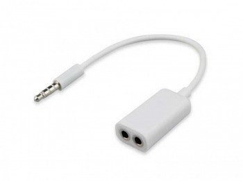 Splitter adaptor audio, jack 3.5 mm la 2 x jack 3.5 mm mama, alb foto