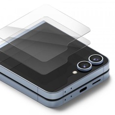 Folie de protectie Ecran Exterior Ringke Cover Display pentru Samsung Galaxy Z Flip6 F741, Sticla Securizata, AB Ultra Glue, Set 2 bucati foto