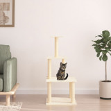 Ansamblu de pisici cu stalpi din funie de sisal, crem, 111 cm GartenMobel Dekor, vidaXL