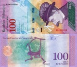 Bancnota Venezuela 100 Bolivares, 15 Ianuarie 2018, UNC, America