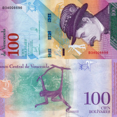 VENEZUELA 100 bolivares 15 ianuarie 2018 UNC!!!