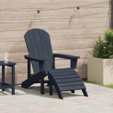 Scaun Adirondack cu suport pentru picioare bleumarin HDPE