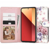 Husa Tech-Protect Wallet Wallet pentru Xiaomi Redmi Note 13 Pro 4G/LTE Flori, Silicon