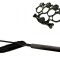 Set baston telescopic flexibil negru 47 cm si box,rozeta craniu negru