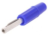 Conector banană 4mm 10A 60VDC albastru neizolat