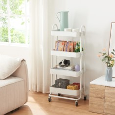 Carucior 4 cosuri servire la masa Pyh&auml;nt&auml; 103,5x46x35cm otel alb mat [en.casa] HausGarden Leisure