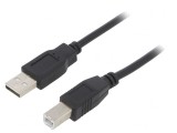 Cablu USB 2.0 A-B 3m Negru, Akyga