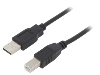 Cablu USB 2.0 A-B 3m Negru foto