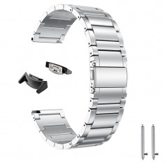 Curea din metal, adaptoare compatibile Samsung Gear S2 Sport, Silver foto