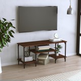 vidaXL Comodă TV, stejar maro, 102x35x45,5 cm, lemn prelucrat