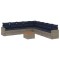 Set canapele de gradina cu perne, 10 piese, gri, poliratan