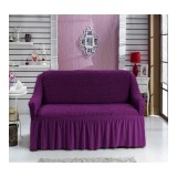 Cumpara ieftin Husa pentru Canapea 2 Locuri, Elastica si Creponata, cu Volane, Mov- HEP10
