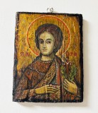icoana veche ortodoxă pictată pe lemn Sf&acirc;ntul Mucenic Victor - sf&acirc;nt militar