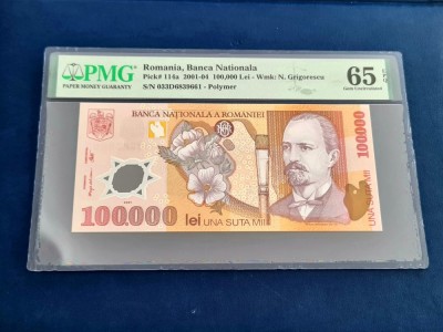 100.000lei din 2003 PMG65EPQ foto