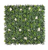 Panou plante artificiale alb verde 100x100 cm