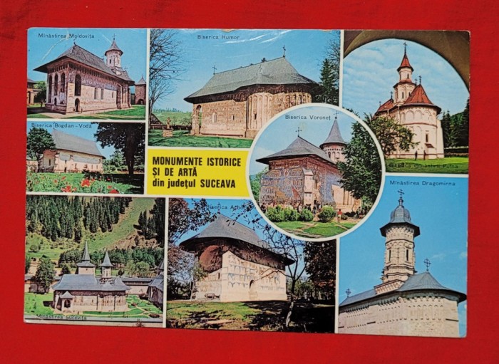 Monumente istorice din jud. Suceava Manastiri carte postala, vedere din Romania