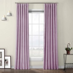 Draperie din catifea cu rejansa din bumbac tip fagure, Madison, 150x230 cm, densitate 700 g/ml, Lavanda, 1 buc