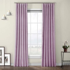 Draperie din catifea cu rejansa din bumbac tip fagure, Madison, 150x260 cm, densitate 700 g/ml, Lavanda, 1 buc