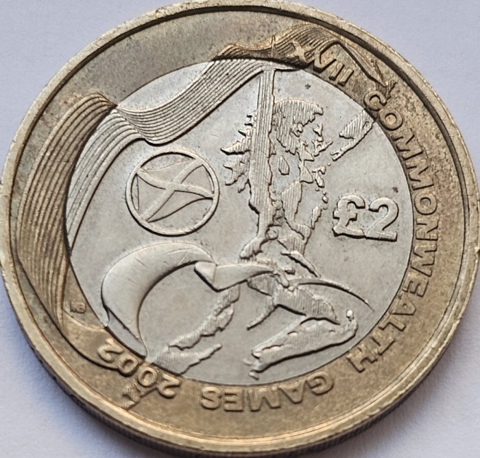 2 pounds 2002 Marea Britanie, Commonwealth Games, Manchester 2002 - Scotland, km#1032