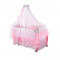 Patut Pliabil Sleep&#039;n Dream Rocker, cu Baldachin, 2 Nivele si Accesorii Pink Ballet