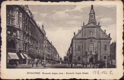 CP584N Budapest Kossuth Lajos utca carte poștală, circulată Gherla foto
