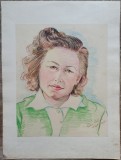 Portret tanara// desen in creioane colorate, Rodica Raileanu 1958, Portrete, Cerneala, Altul