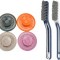 Set 6 piese, 2 periisi 4 dopuri de scurgere, plastic, silicon, multicolor