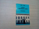 LICEUL &quot;GHEORGHE LAZAR&quot; BUCURESTI 1860-1995 - Tudor Opris -1995, 64p.+ilustratii