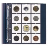 5 folii pentru monede, Compact A4, pentru monede in cartonase de 67 x 67 mm
