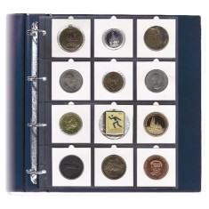 5 folii pentru monede, Compact A4, pentru monede in cartonase de 67 x 67 mm