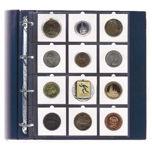 5 folii pentru monede, Compact A4, pentru monede in cartonase de 67 x 67 mm