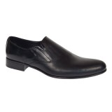 Pantofi barbati eleganti din piele naturala fara siret Negru - NIC211NEL