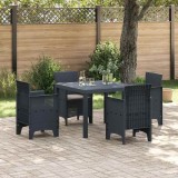 VidaXL Set de masă pentru grădină 5 pcs Antracit Ratan Polt