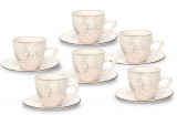 Set 6 cesti de cafea cu farfurie Louise Stay, Tognana Porcellane, 100 ml, ceramica, multicolor