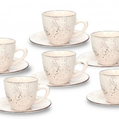 Set 6 cesti de cafea cu farfurie Louise Stay, Tognana Porcellane, 100 ml, ceramica, multicolor