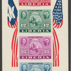 Liberia 1947 Mi 387/90 bl 1 B MNH - Expozitia de timbre CIPEX, New York