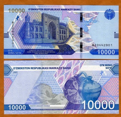 !!! UZBEKISTAN - 10.000 SUM 2021 - P NEW - UNC foto