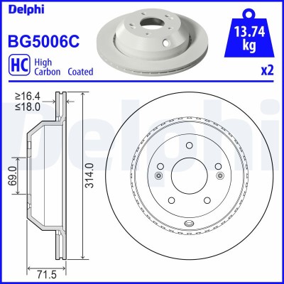 DELPHI BG5006C Disc frana foto