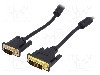 Cablu DVI - VGA, D-Sub 15pin HD mufa, DVI-I (24+5) mufa, 1.8m, negru, AKYGA - AK-AV-03
