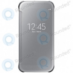 Husa Clear View pentru Samsung Galaxy S6 argintie EF-ZG920BSEGWW