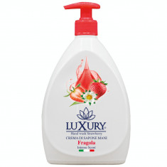 Sapun lichid cu pompita si aroma de capsuni, 750ml, Luxury