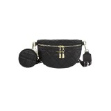 Geanta pentru dama Funtlend, piele PU/metal, negru/auriu
