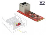 Convertor M.2 Key A+E la 1 x RJ45 Gigabit LAN, Delock 62949