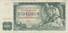 Bancnota Cehoslovacia 100 Korun 1961 - P91c VF foto