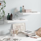 VidaXL Rafturi de perete, 2 buc., alb extralucios, 50x23x3,8 cm, MDF