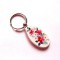 breloc pe lemn cu flori roz magenda 43032