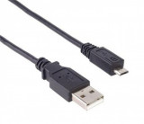 Cablu micro USB 2.0 la USB Fast Charging 0.75m T-T Negru, ku2m07f, Oem