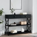 vidaXL Măsuță consolă, negru, 100x28x75 cm, lemn compozit