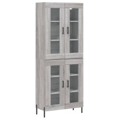 Dulap inalt, gri sonoma, 69,5x34x180 cm, lemn compozit