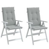 vidaXL Perne scaun cu spătar &icirc;nalt 2 buc. melanj gri 120x50x4cm textil